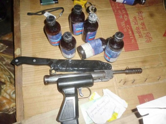 Ambassa : Police nabbed Dilip Ghosh murder accused Prantosh : Seized arms and ammunition with contraband Ambassa : Police nabbed Dilip Ghosh murder accused Prantosh : Seized arms and ammunition with contraband